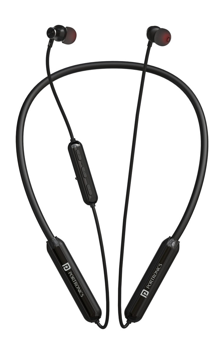 Portronics Harmonics Y2 Wireless Neckband - Black – TechCure India