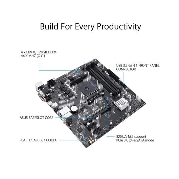 ASUS Prime A520M-A DDR4 AMD Motherboard - 3