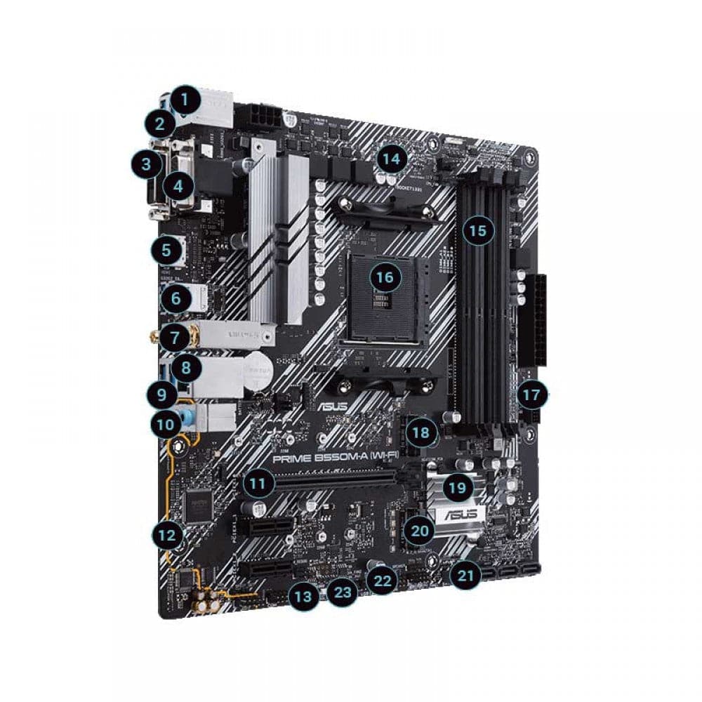 ASUS Prime B550M-A Wifi II DDR4 AMD Motherboard - 3