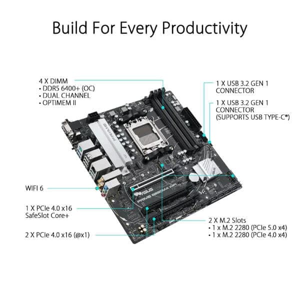 ASUS Prime B650M-A Wifi DDR5 AMD Motherboard - 3