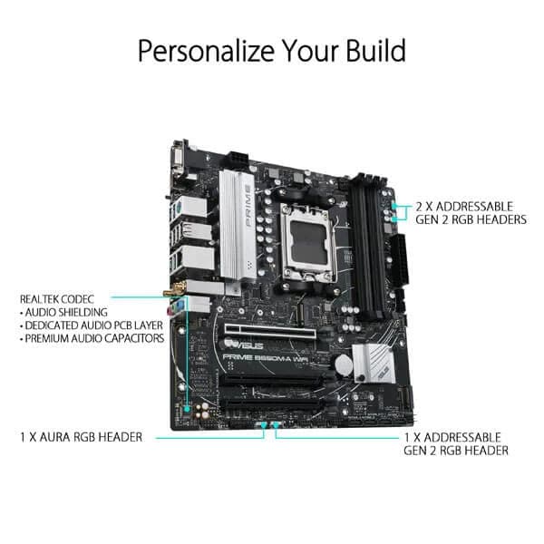 ASUS Prime B650M-A Wifi DDR5 AMD Motherboard - 4