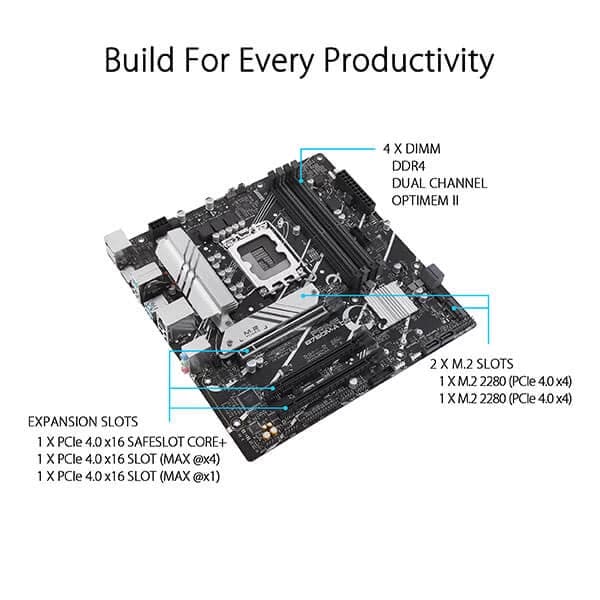 ASUS Prime B760M-A DDR4 Intel Motherboard - 3
