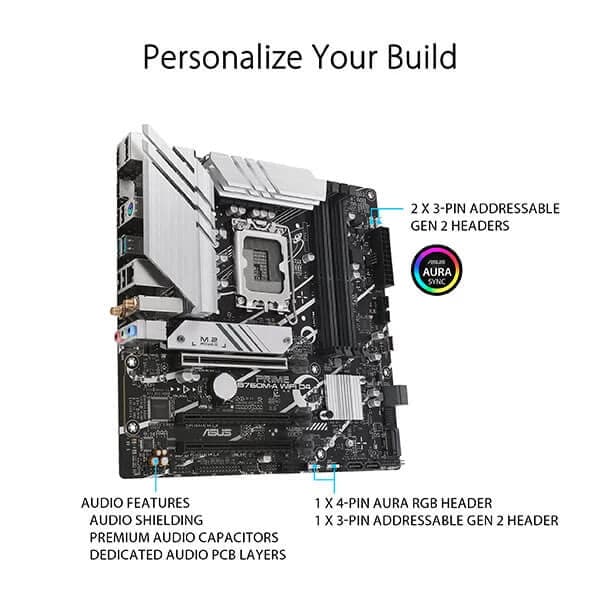 ASUS Prime B760M-A Wifi DDR4 Intel Motherboard - 4