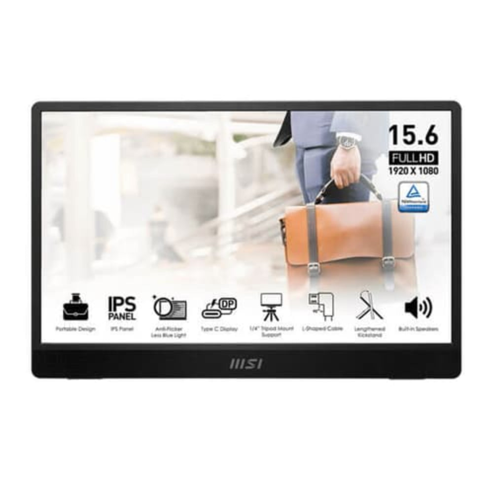 MSI Pro MP161 E2 16 Inch FHD 60Hz IPS Panel 53% SRGB 4MS Adaptive Sync IPS Business Monitor