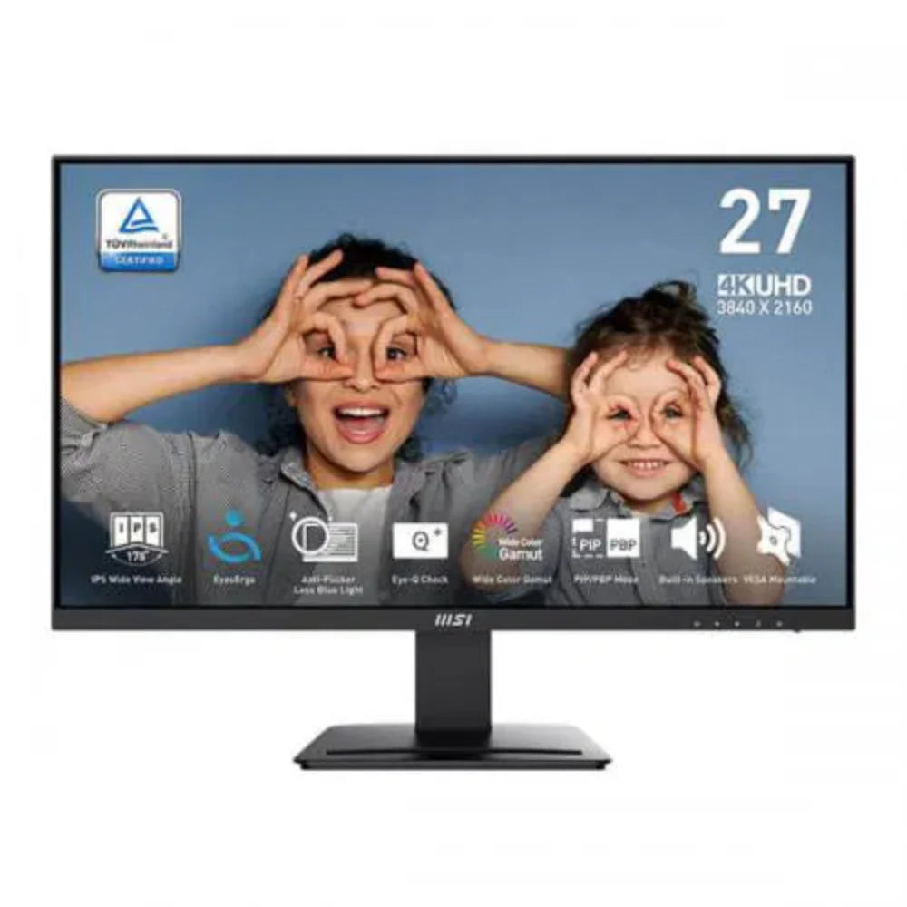 MSI Pro MP273U 27 Inch 4K UHD 60Hz IPS Panel 130% SRGB 4MS Adaptive Sync Business Monitor