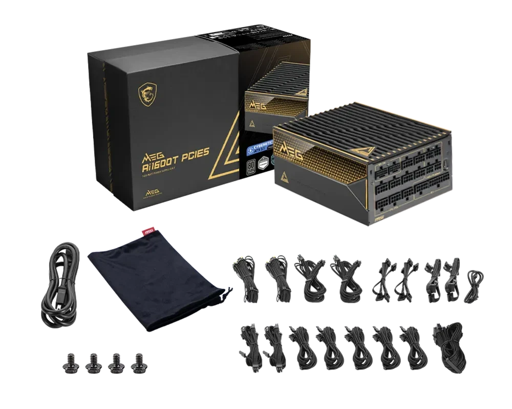 MSI MEG Ai1600T PCIE5 80 PLUS Titanium Power Supply – TechCure India