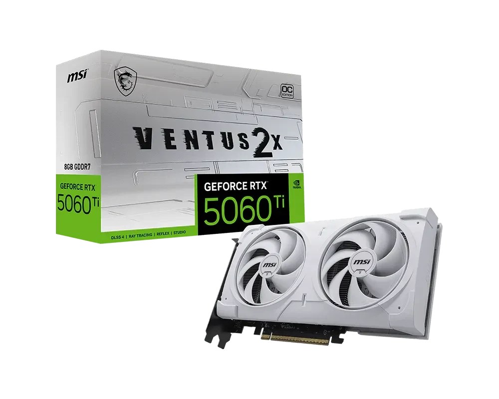 MSI GeForce RTX 5060 Ti 8G VENTUS 2X OC WHITE PLUS GRAPHIC CARD – TechCure India