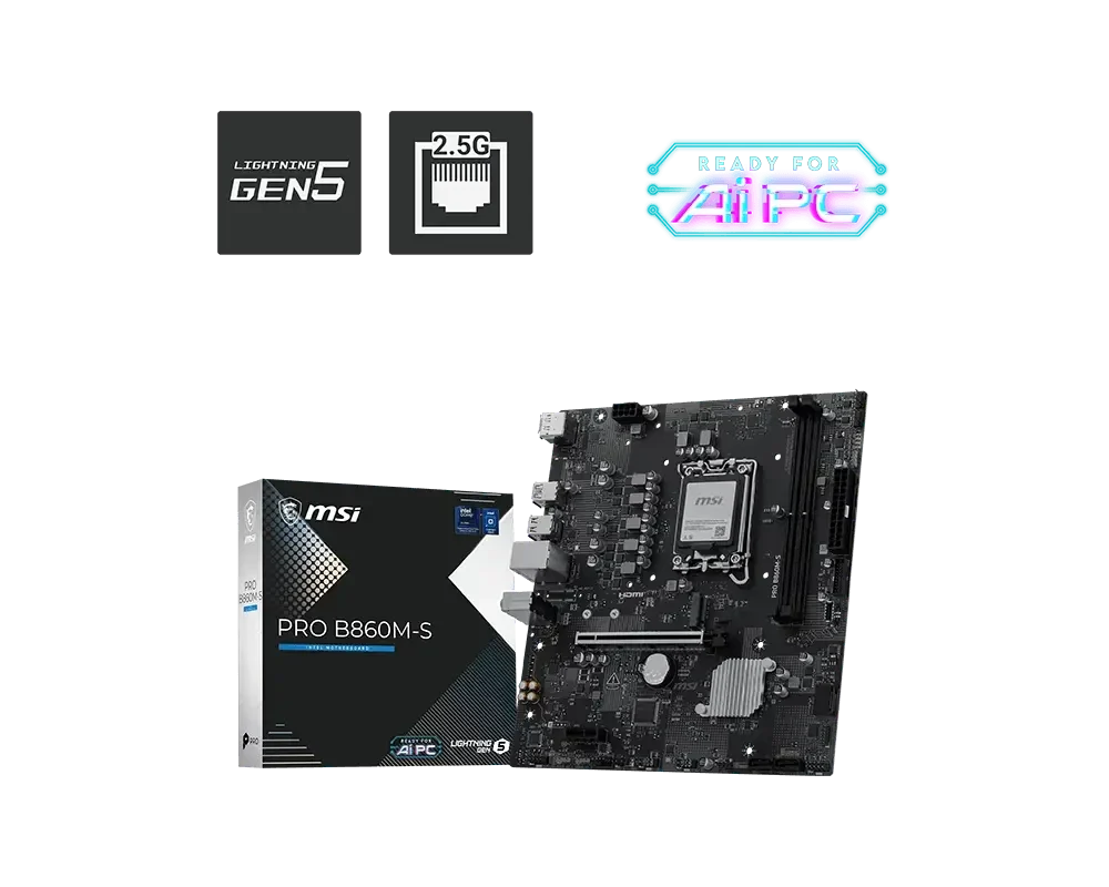 MSI PRO B860M-S DDR5 LGA 1851 Motherboard – TechCure India