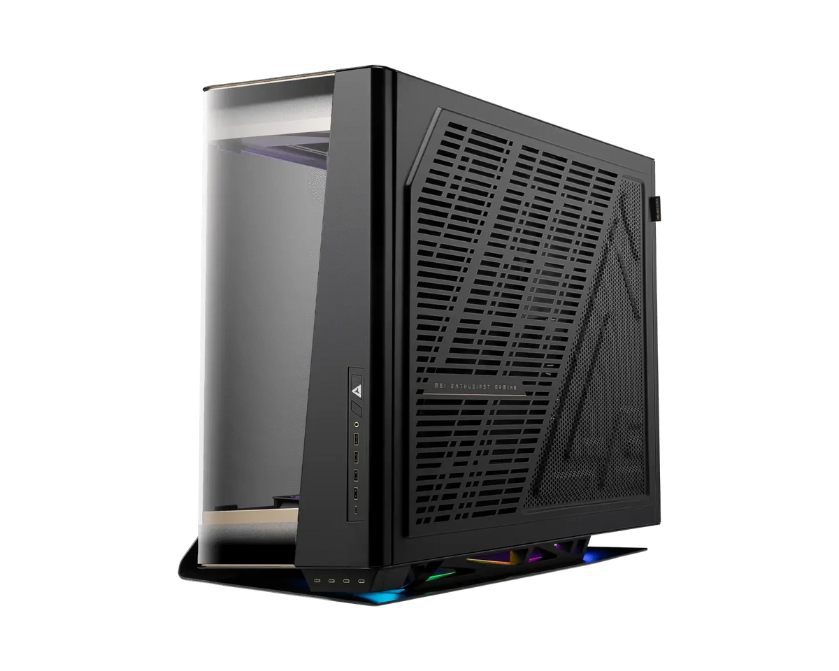 MSI MEG MAESTRO 900R Full Tower E-ATX PC Case, Triple-Sided Tempered Glass, PCIe 5.0 Riser Cable, 3 x 160mm ARGB Fans, Black – TechCure India