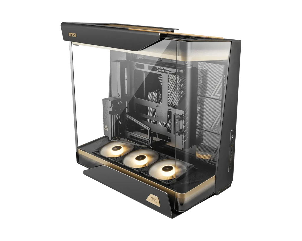 MSI MEG MAESTRO 900R Full Tower E-ATX PC Case, Triple-Sided Tempered Glass, PCIe 5.0 Riser Cable, 3 x 160mm ARGB Fans, Black – TechCure India