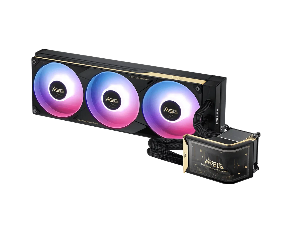 MSI MEG CORELIQUID E15 360 360mm AIO Liquid CPU Cooler, 6.67 Inch 2K AMOLED Display, ARGB, LGA 1700/1851, AM4/AM5, Gray – TechCure India