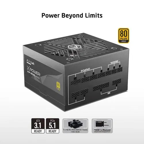 ProLab Design XPower XP-850 ATX 3.1 Gold Fully Modular Power Supply (XP-850-GOLD) – TechCure India