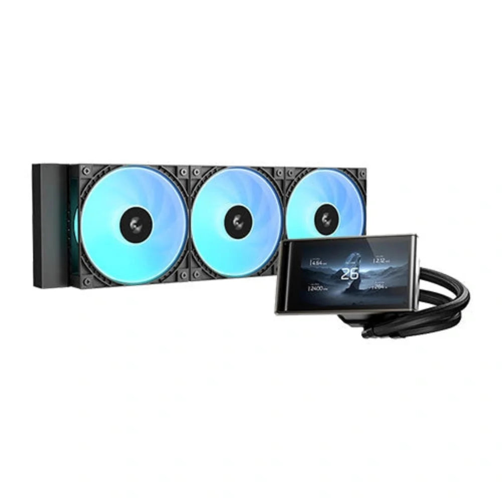 DEEPCOOL LT360 Vision 360mm ARGB CPU Liquid Cooler ( Black ) ( With LCD Display ) – TechCure India