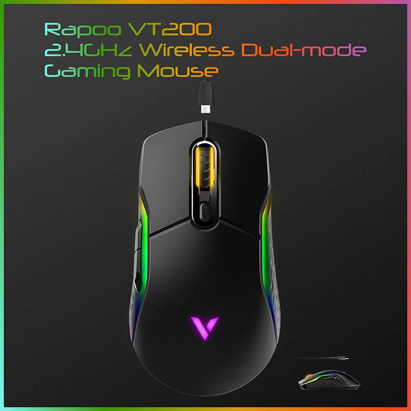RAPOO OPTICAL GAMING MOUSE VT200 FEATURING IR SENSOR TECHNOLOGY WITH 6200 DPI – TechCure India