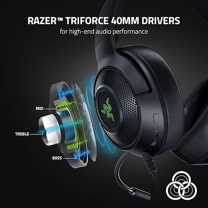 Razer Kraken V3 X Wired USB Gaming Headset – TechCure India