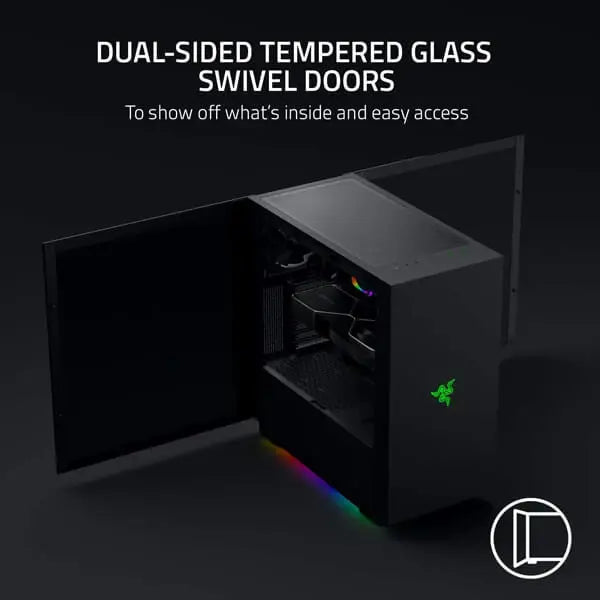 Razer Tomahawk Rgb Eatx Mid Tower Cabinet (Black) (RC21-01420100-R3M1) – TechCure India