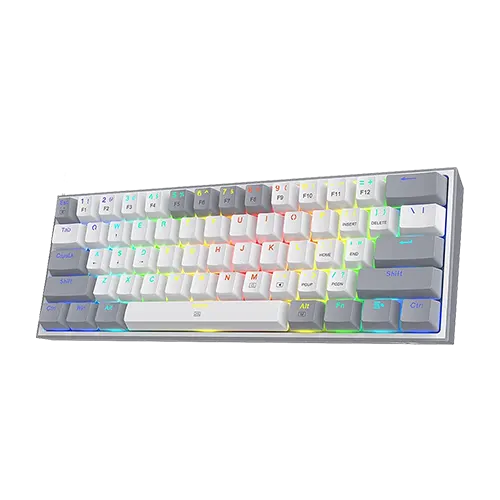 Redragon Fizz K617 White and Grey Mechanical RGB Gaming Keyboard With Red Switch – TechCure India