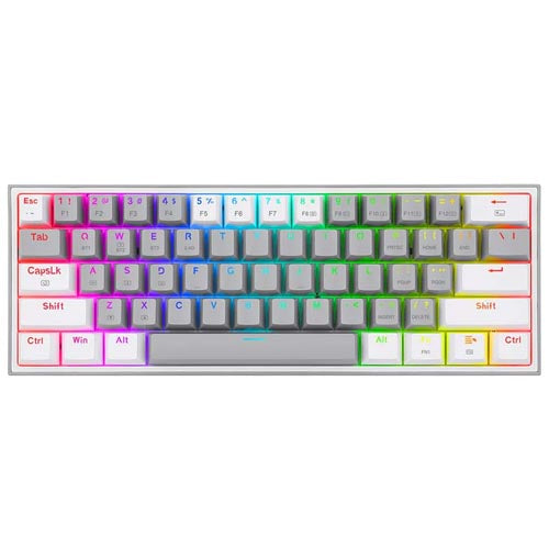 Redragon Fizz Pro K616 – 60% Wired 2.4GHz BT Mechanical Keyboard Grey And White (Red Switch) – TechCure India