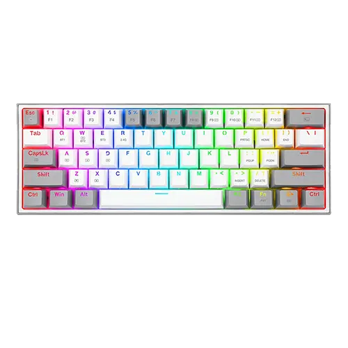 Redragon Fizz Pro K616 White and Grey Wireless Mechanical RGB Gaming Keyboard With Red Switch – TechCure India