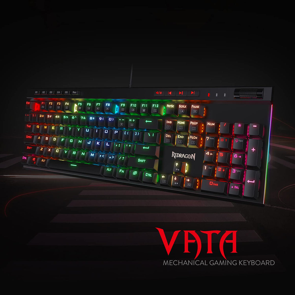 REDRAGON K580 VATA (BLUE SWITCHES) USB GAMING RGB KEYBOARD – TechCure India