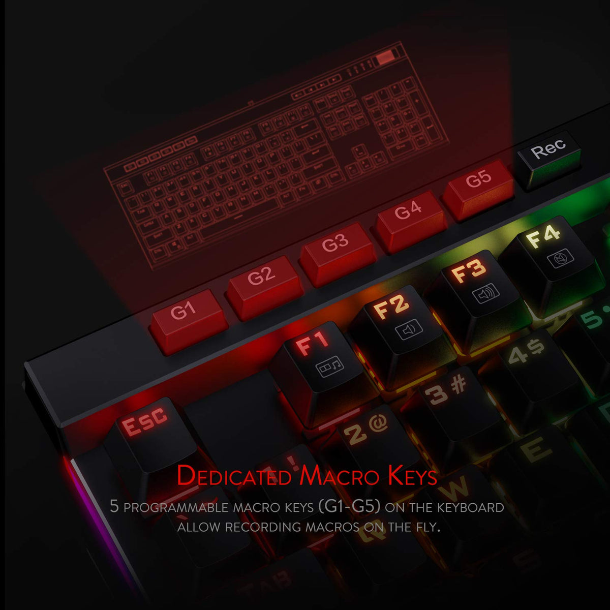 REDRAGON K580 VATA (BLUE SWITCHES) USB GAMING RGB KEYBOARD – TechCure India