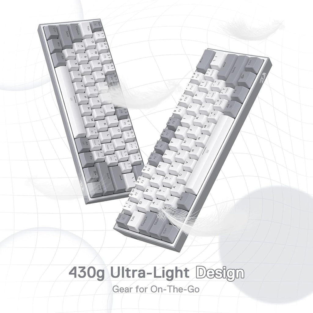 REDRAGON K617 FIZZ (WHITE/GREY) RGB RED SWITCH KEYBOARD – TechCure India