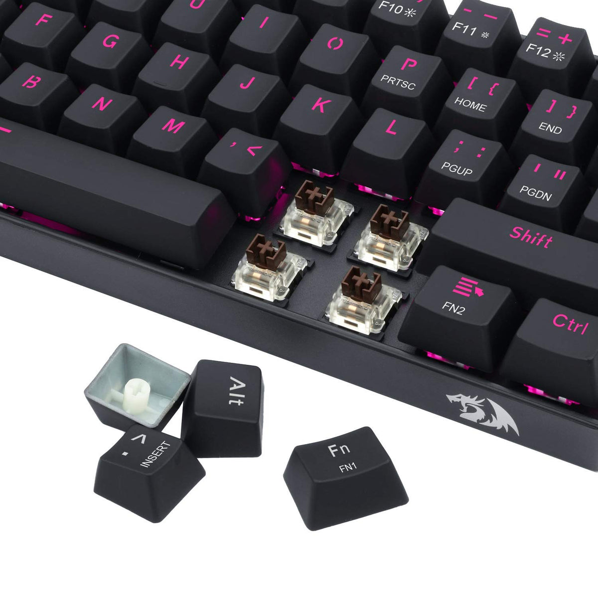REDRAGON K630 PINK LED DRAGON BORN (BROWN SWITCH) KEYBOARD BLACK – photo 3 – TechCure India