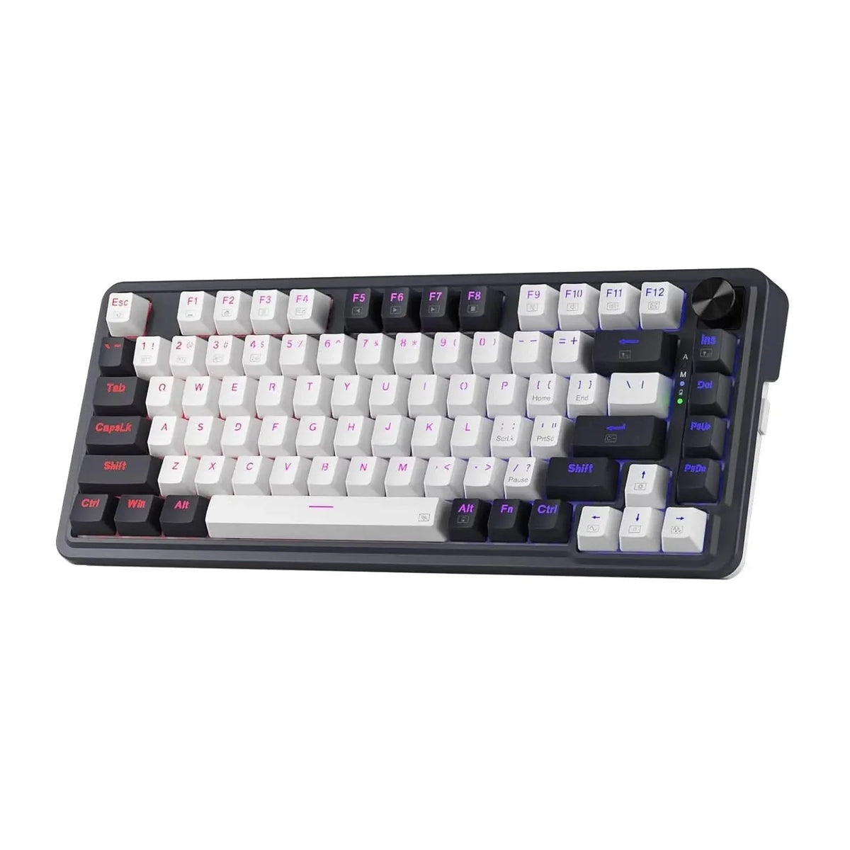 Redragon K673 PRO 75% Wireless Gasket RGB Gaming Keyboard, 3-Modes 81 Keys Compact Mechanical Keyboard Dedicated Knob Control & Sound Absorbing Pads (Linear Red Switch) – TechCure India