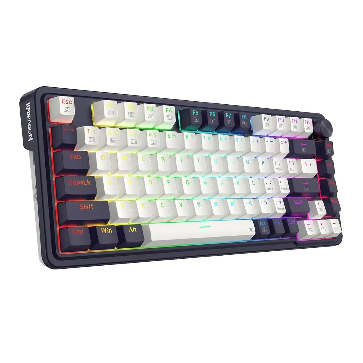 Redragon K673 PRO 75% Wireless Gasket RGB Gaming Keyboard, 3-Modes 81 Keys Compact Mechanical Keyboard Dedicated Knob Control & Sound Absorbing Pads (Linear Red Switch) – TechCure India
