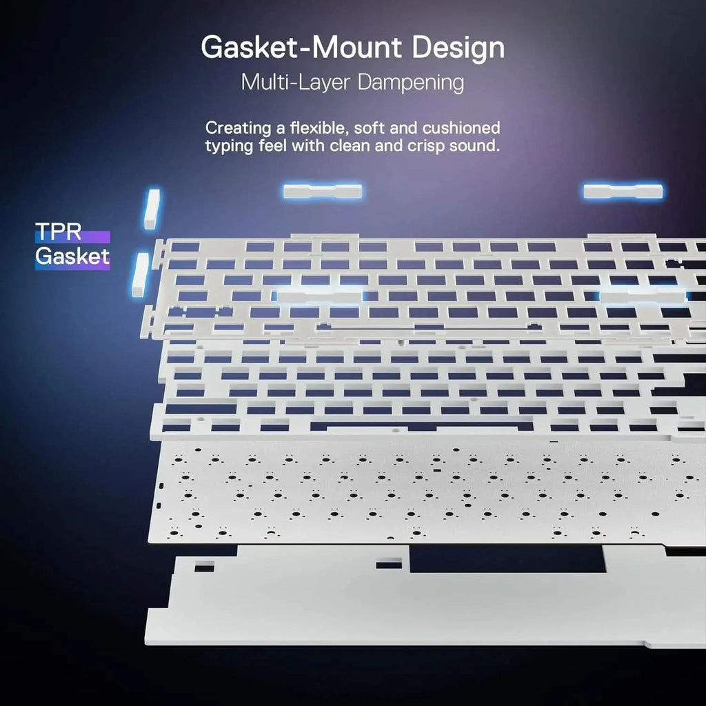 Redragon K673 PRO 75% Wireless Gasket RGB Gaming Keyboard, 3-Modes 81 Keys Compact Mechanical Keyboard Dedicated Knob Control & Sound Absorbing Pads (Linear Red Switch) – TechCure India
