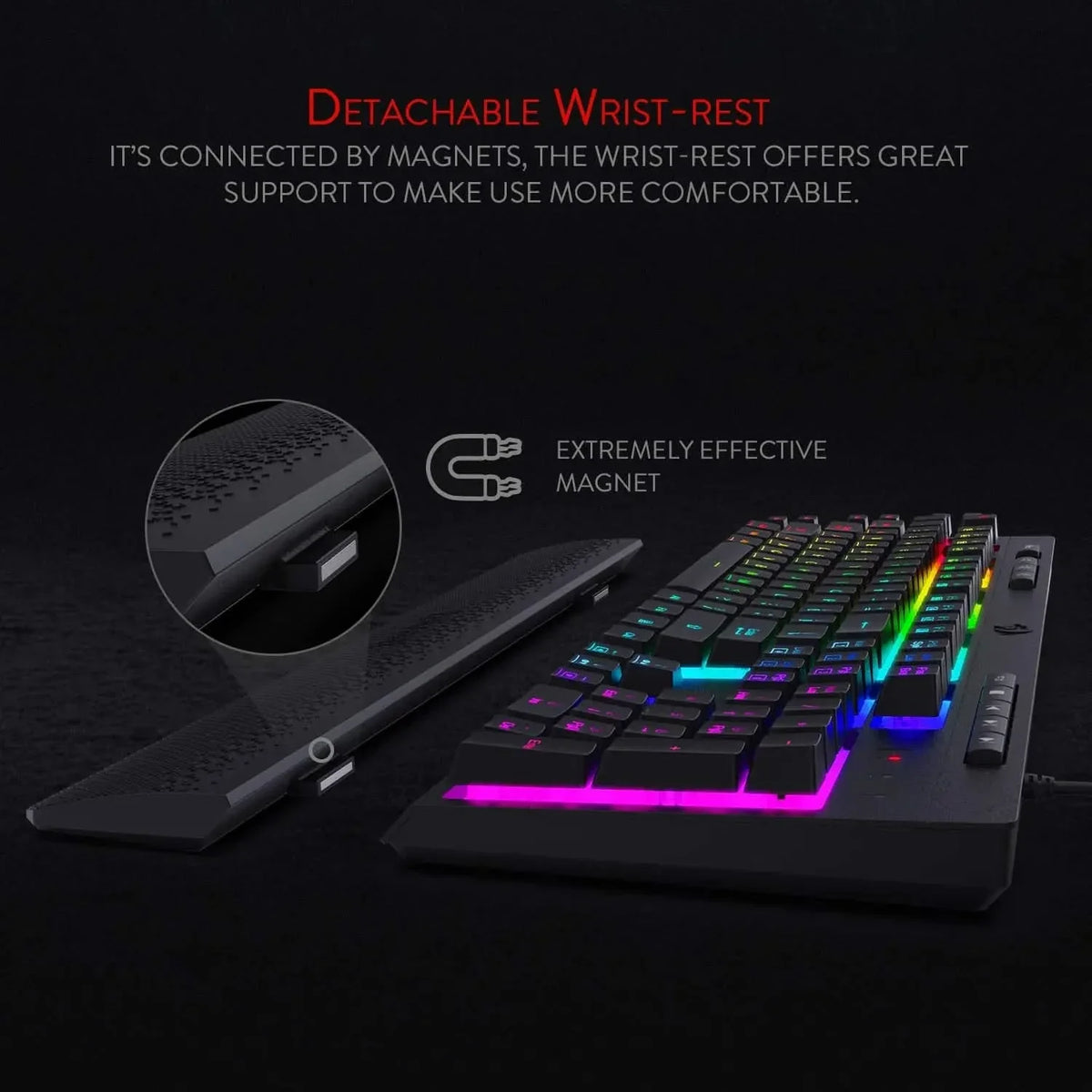 Redragon Shiva K512 RGB Backlit Membrane Wired Gaming Keyboard with Multimedia Keys, 6 Extra On-Board Macro Keys, Dedicated Media Control (Black) – TechCure India