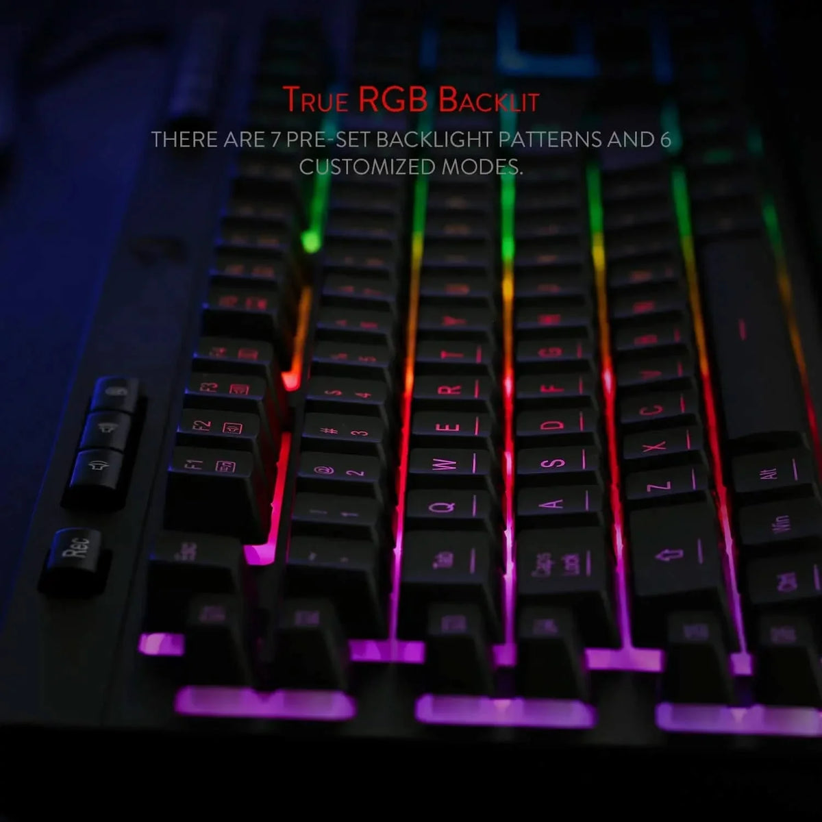 Redragon Shiva K512 RGB Backlit Membrane Wired Gaming Keyboard with Multimedia Keys, 6 Extra On-Board Macro Keys, Dedicated Media Control (Black) – TechCure India