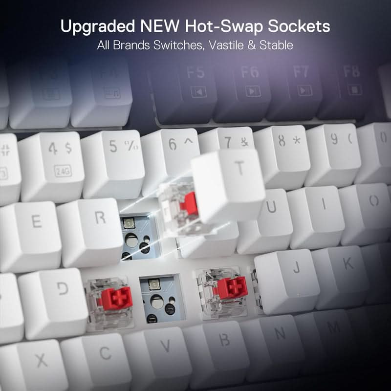 Redragon Ucal Pro K673 Pro 75% Mechanical Keyboard White and Black (Linear Red Switch) – TechCure India