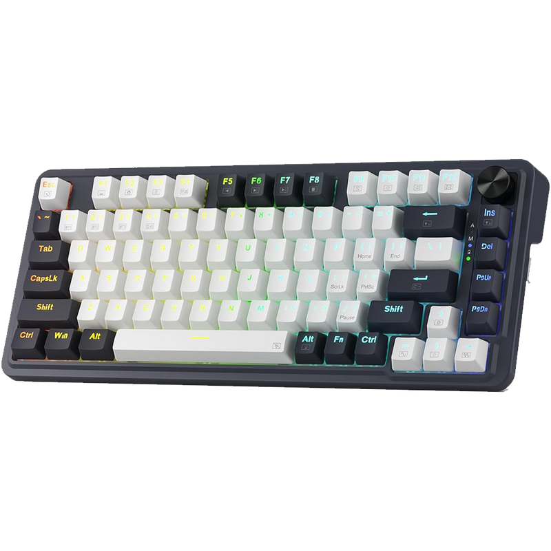 Redragon Ucal Pro K673 Pro 75% Mechanical Keyboard White and Black (Linear Red Switch) – TechCure India