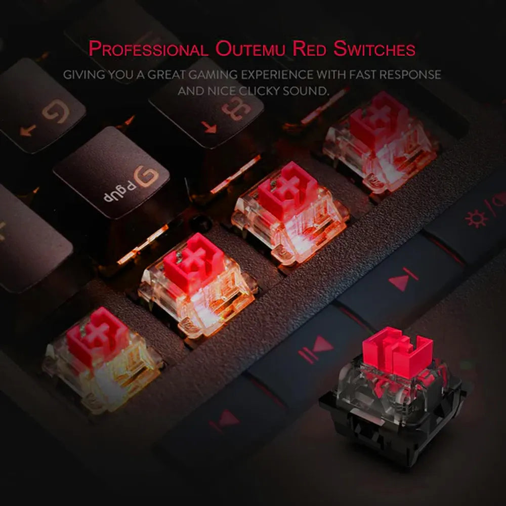 REDRAGON K586 Brahma Full Size Mechanical Wired Gaming Keyboard ( Black ) ( Red Linear Switch ) - 2