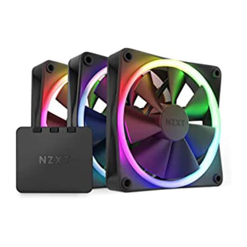 NZXT F120RGB DUO - 120MM DUAL-SIDED RGB FAN - TRIPLE PACK (BLACK) W/RGB CONTROLLER- RF-D12TF-B1 – TechCure India