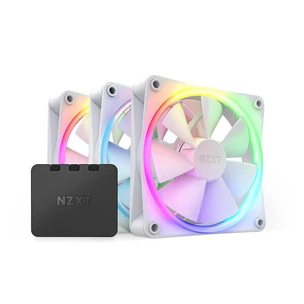 NZXT F120 RGB Duo 120mm with the RGB Controller Cabinet Fan White (Triple Pack) – TechCure India