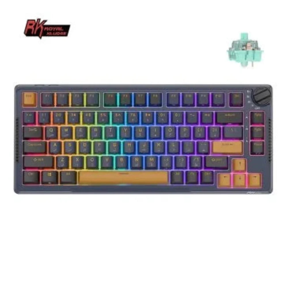 ROYAL KLUDGE RK H81 75% Wireless Mechanical Gaming Keyboard ( Star Night ) ( Brown Switch ) – TechCure India
