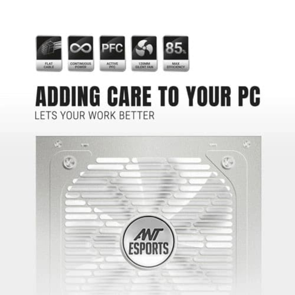 ANT ESPORTS RX650 650W 80 + Bronze ATX 2.0 Non Modular Power Supply ( 650W ) ( White ) - 4