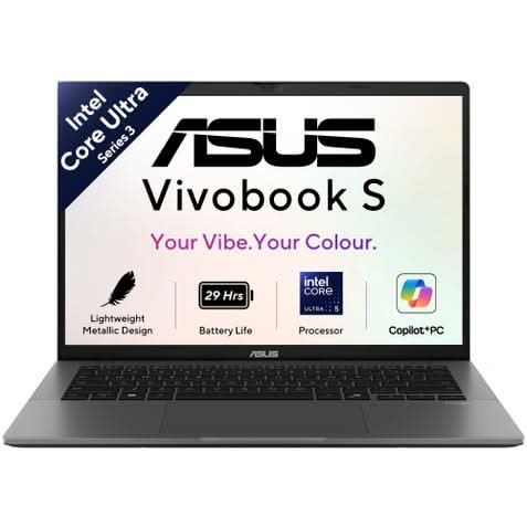 ASUS Vivobook S14, AI Powered Laptop, Intel Core Ultra 5 325 Series 3, 16GB, 512GB, Intel Graphics, 35.56 cm, 14 Inch OLED FHD Plus, Windows 11 Home, Office Home 2024 and M365 Basic, 1 Year Validity, S3407AA-SF058WS – TechCure India