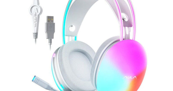 AULA S505 Wired RGB Gaming Headset - Pink – TechCure India