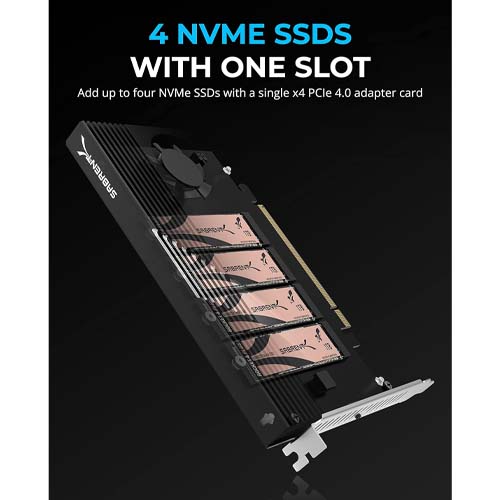 SABRENT 4-Drive M.2 NVMe SSD to PCIe 4.0 x16 Bifurcation Adapter Card with Active Cooling EC-P4BF – TechCure India