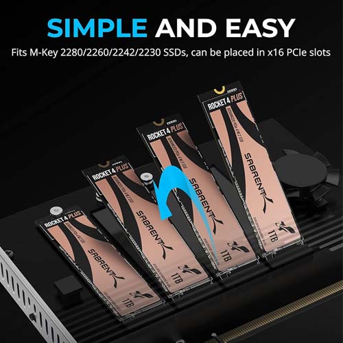 SABRENT 4-Drive M.2 NVMe SSD to PCIe 4.0 x16 Bifurcation Adapter Card with Active Cooling EC-P4BF – TechCure India