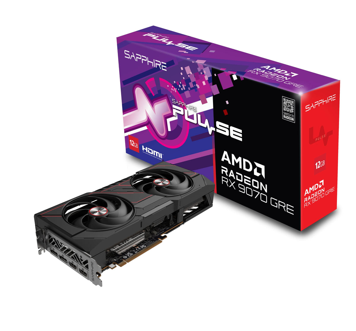 SAPPHIRE PULSE AMD Radeon RX 9070 GRE OC 12GB GDDR6 Graphics Card – TechCure India