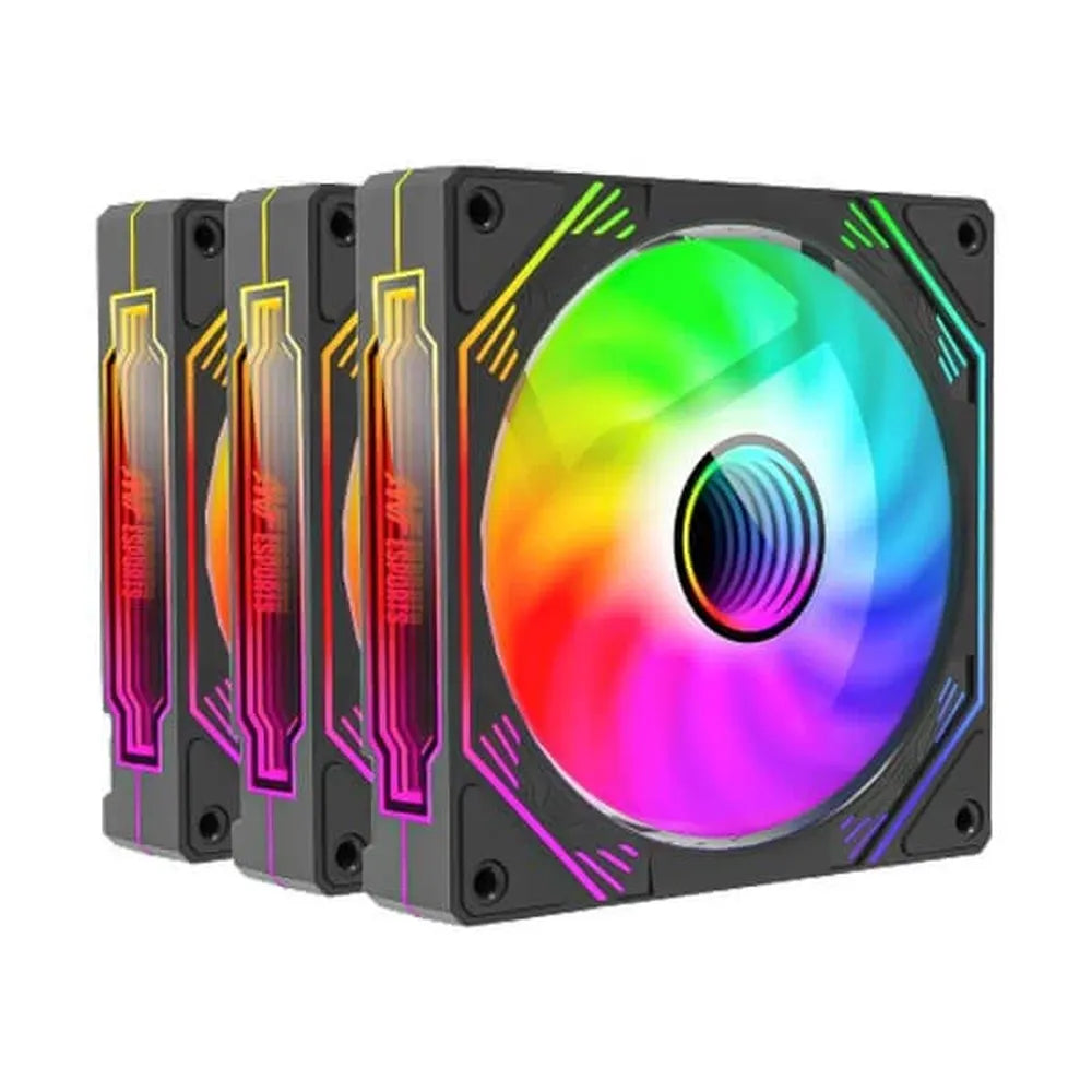 ANT ESPORTS Sciflow ARGB Cabinet Fan (Triple Pack) ( Black ) – TechCure India