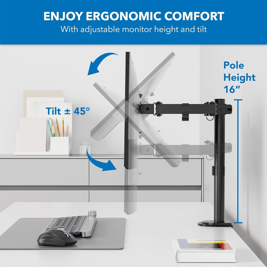 Single Monitor Arm – For 13–32inch Monitor – Mechanical Articulating Monitor Mount — image 5