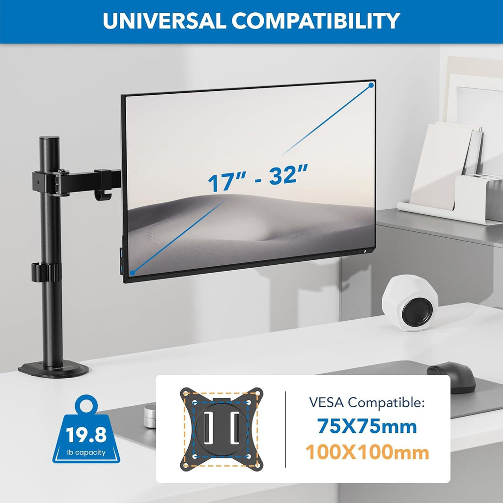 Single Monitor Arm – For 13–32inch Monitor – Mechanical Articulating Monitor Mount — image 6