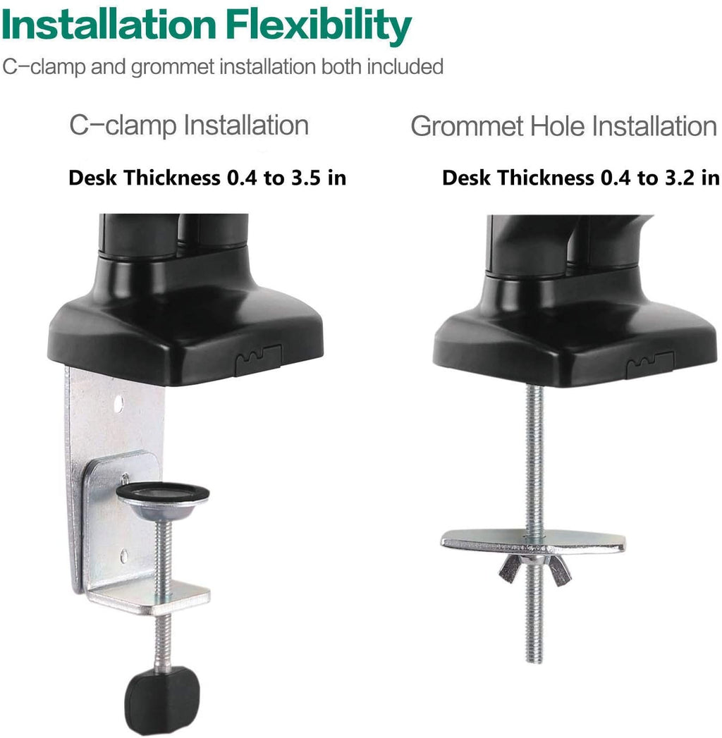 Single Monitor Gas Spring Table Stand – Desk Mount Arm (for 13–32″ Monitors/ 9kg capacity) — image 8