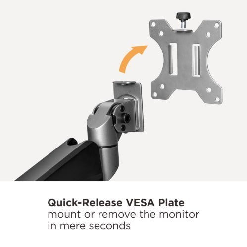 Single Monitor Heavy Duty Spring Monitor Arm – Premium Silver Aluminium Arm for Heavy Monitors (for 13″-46″ Monitors/ 18kg capacity) — image 11