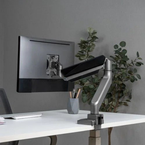 Single Monitor Heavy Duty Spring Monitor Arm – Premium Silver Aluminium Arm for Heavy Monitors (for 13″-46″ Monitors/ 18kg capacity) — image 3